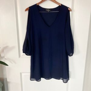 Lulu’s Navy Blue Long Sleeve Shift Dress